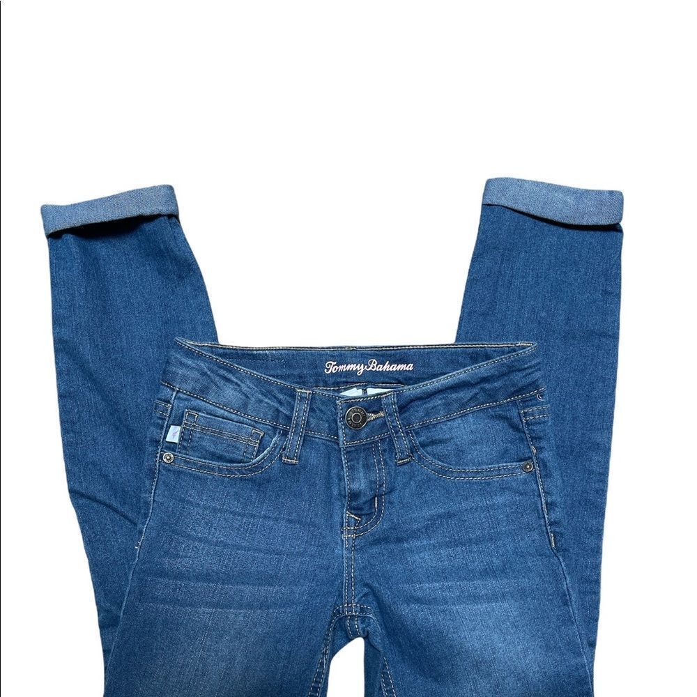 Tommy Bahamas girl rolled cuff jeans size 8, Straight leg girls jeans, Tommy